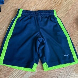 Everlast shorts.  Navy with fluorescent yellow side strips